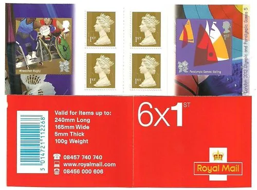 Great Britain 2011 OLYMPICS ZELFKLEVEND BOEKJE 4 POSTFRIS/MNH