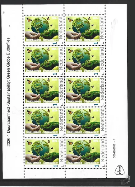 Nederland 2026-1 Duurzaamheid Sustainability green butterfly SHEET postfris/mnh