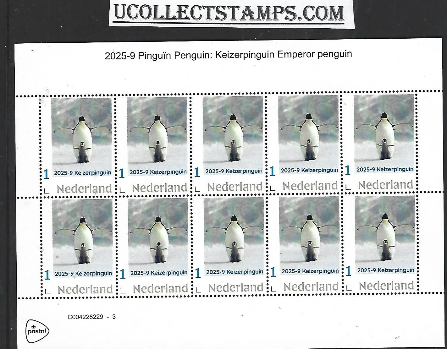 Netherlands 2025-9 Penguin: Emperor Penguin sheet MNH