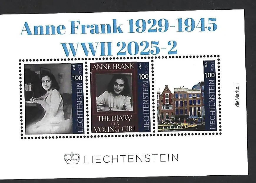 Liechtenstein 2025-2 Anne-Frank-Tagebuch Anne-Frank-Haus Kleinbogen postfrisch/mnh