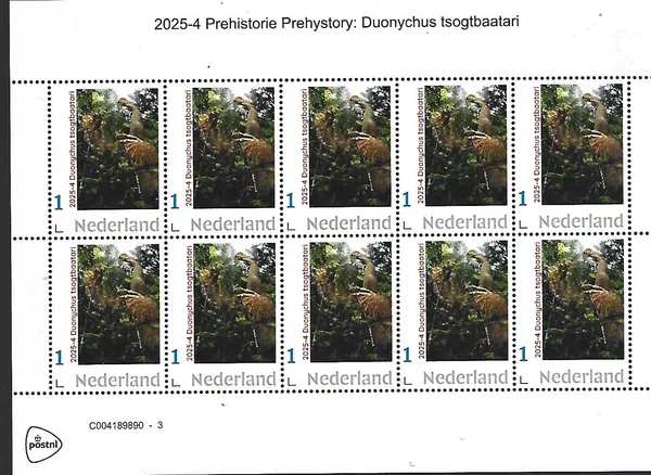 Nederland 2025-4 Prehistorie prehistoric: Duonychus tsogtbaatari sheet postfris/mnh